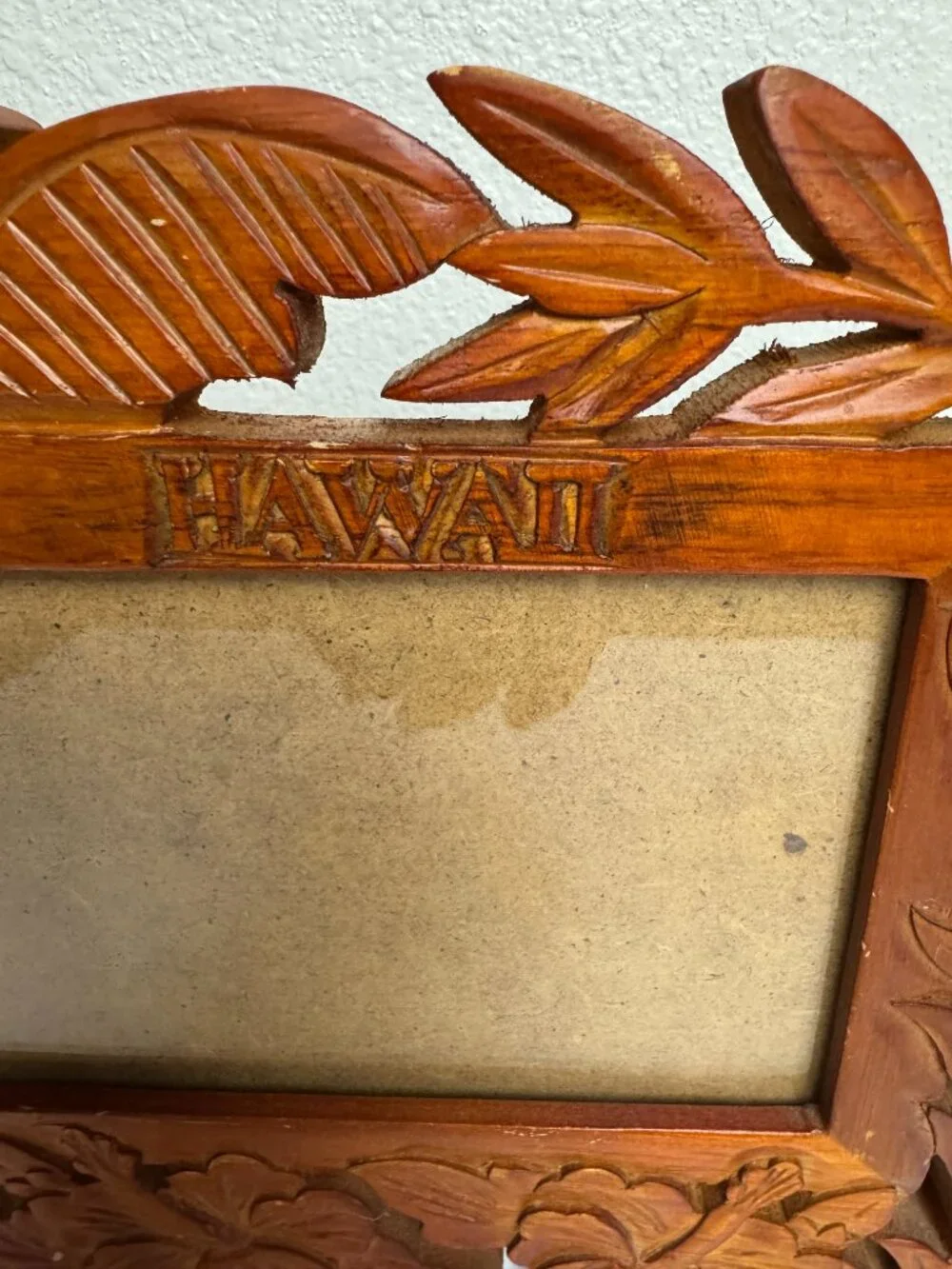 Hawaii Hibiscus Floral Carved Wooden Picture Frame